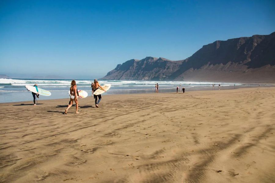 Famara Beach Lanzarote at sunset